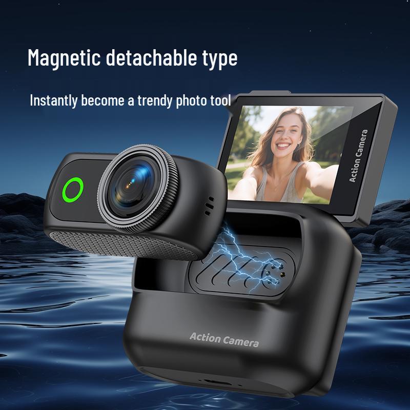 Magnetic Thumb HD Sports Camera with WiFi & Detachable Charging Case for Outdoor Riding