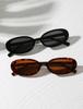 2pcs Vintage Oval Shaped Plastic Sunglasses Small Frame UV Protection Fashionable Shade for Outdoor Travel Beach Holiday