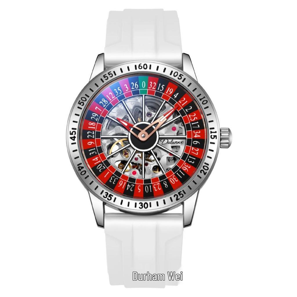 Beliebte Durenway Herren Automatikuhr mit Roulette-Drehteller – Wasserdicht, Leuchtend, Modisch.