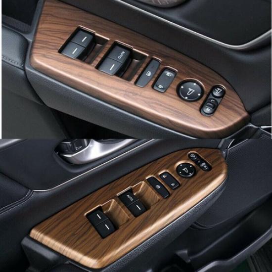 For Honda CR-V CRV 2017- Peach Wood Grain 4X Window Switch Panel Cover Trim