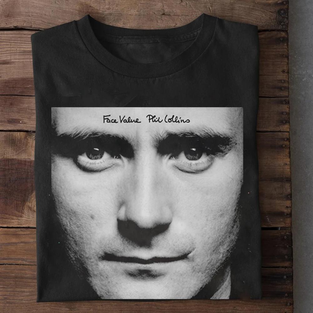 Phil Collins Face Value ALbum Cotton Short Sleeve T Shirt Full Size S-5XL
