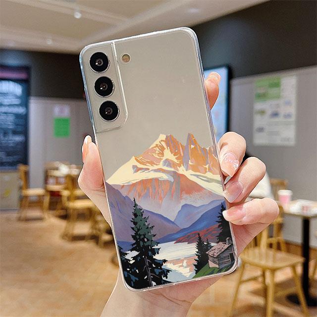 

Эстетический художественный чехол с рисунком горы для Samsung Galaxy S21 Ultra Note 20 Ultra 8 9 10 Plus S20 FE S22, силиконовый чехол Samsung S21 Ultra 5G