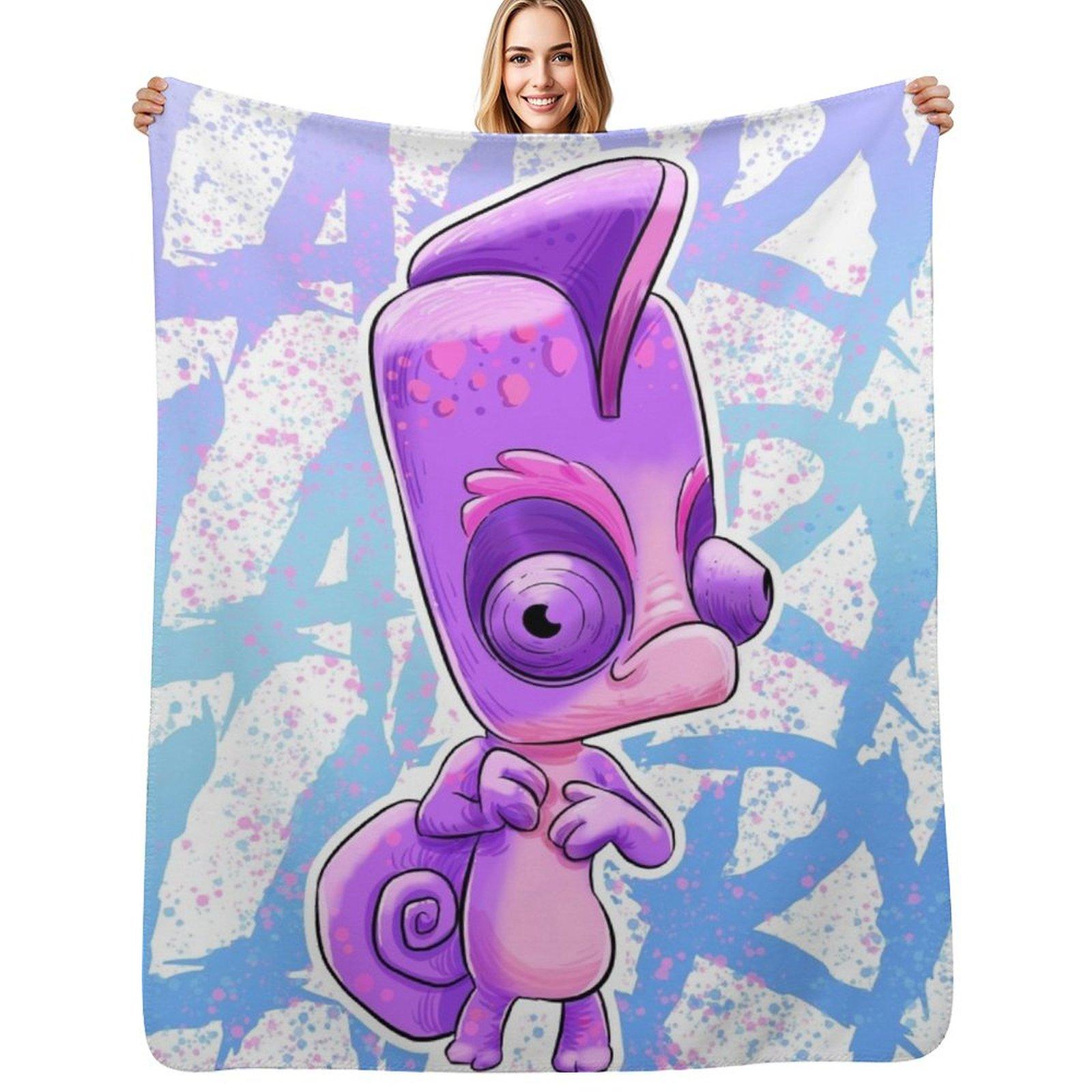 ZOOBA Larry The Cameleon Throw Blanket Multi Purpose Soft Warm Blanket for Home Travel 102x76cm(40x30in)