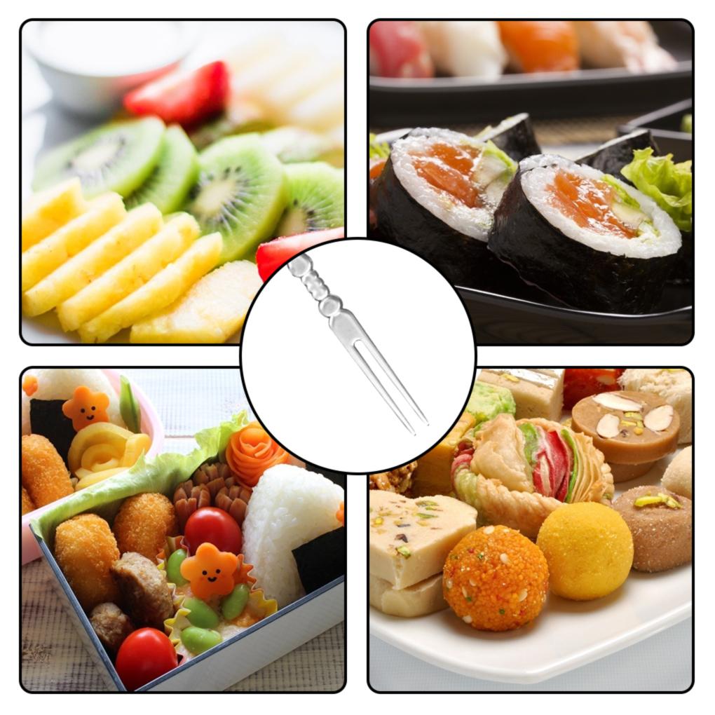 Pack of 80 Fruit Cake Fork with Handle Single-use Food Picks Dessert Pastry Forks Snacks Tableware Household Bar Party