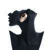 Orecchini a Bottone Geometrici Ovali Filettati in Metallo Vintage per Donna Lusso Nero Cristallo Irregolare Orecchini Accessori Gioielli da Festa