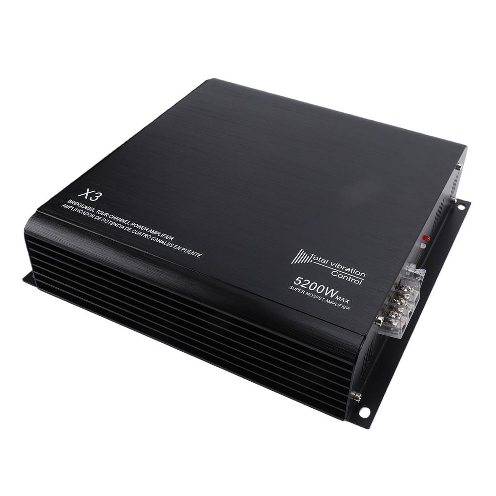2 Channel Car Amplifier 5200W High Power Dual Channel Bridgeable Sound Speaker Amp Box for 12V Truck Boat UTV