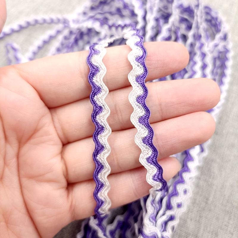 5mm S Şeklinde İki Renkli Dalga Desenli Kavisli Kemer DIY Giyim Aksesuarları için Denizci Dantel Şerit