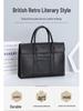Men's Casual Genuine Leather Briefcase - Large Capacity, Expandable Business Handbag In Top Layer Cowhide.