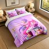 3Pcs Bedding SetKpop Demon Hunters Soft Bed Sheet and Two Pillowcases Home Bedroom Decor