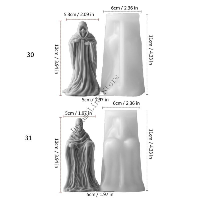 Q1FD Halloweens Skull Silicone Mould for Candle Crafting Materials Decoration Party Supplies Creative Gift Ideas