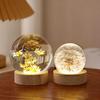 Dandelion Crystal Ball Night Light with Preserved Flower 3D Carving Luminous Resin Ornament.