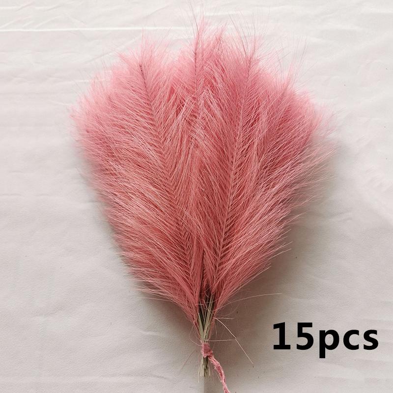 15pcs Artificial Pampas Grass Flower Bouquet For Home Wedding Decoration DIY Party Bedroom Fake Plant Flowers Vase Decor Reed
