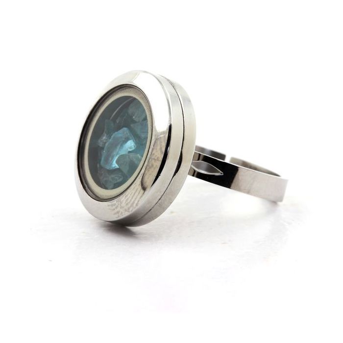 Stones and Minerals. Raw Paraiba Apatite Ring. Adjustable Waist.