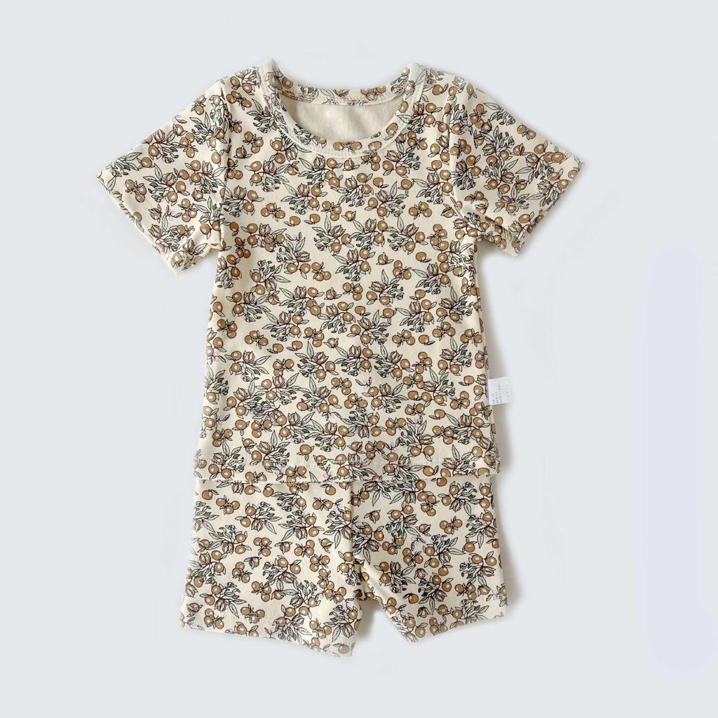 Danish-style Cotton Girls' Summer Pajama Set - Short Sleeve