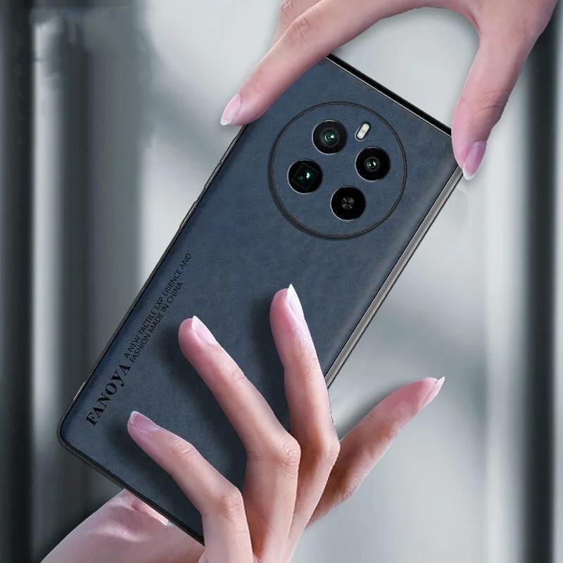 For Realme 12 Pro Plus Case Sheepskin PU Leather Matte Cover for Realme 12 Pro 12Pro Plus Soft Frame Matte Back Cases Shell