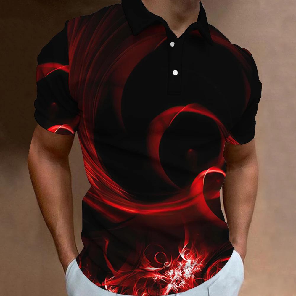 T-shirt summer short sleeved 3D printed gradient casual men's top T-shirt