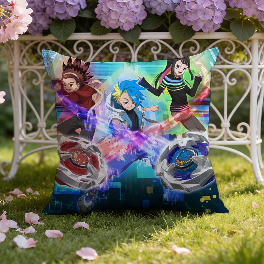 Anime B-Beyblade Cartoon Cushion Cover Home & Car Dual-Scene Pillow Cover: Reversible for Premium Comfort