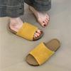 Platform women's shoes 2025 summer retro Mori women's matte casual beach one-word cool slippers