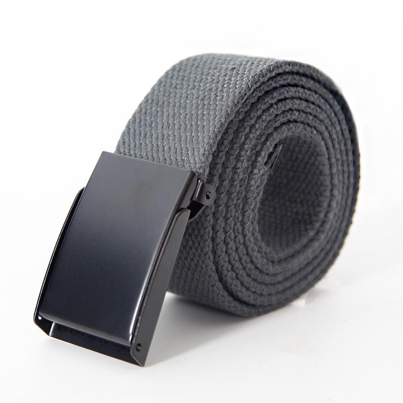 Men's Trendy Canvas Leather Belt with Automatic Buckle - Korean Style for Youth & Students