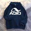 Trendy brand autumn and winter men's clothing with the same hooded pullover printed sweater with fleece and thicker leisure sports