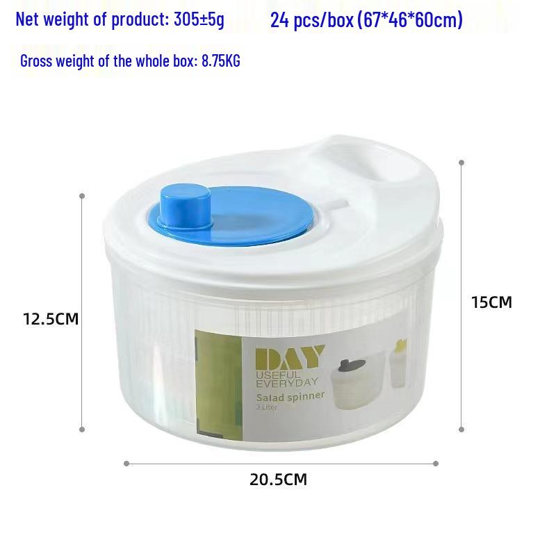 Manual Salad Spinner & Vegetable Dehydrator Basin with Fruit Drainer