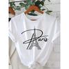 Paris Tower English Letter Print Pattern Women's Harajuku Short-Sleeve Oversized Y2K T-Shirt Casual Fashion Pure Cotton Apparel