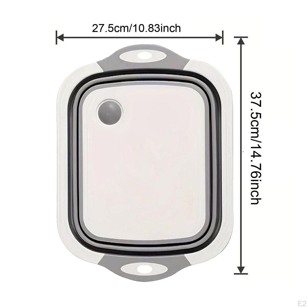 Collapsible Cutting Board Dish Sink Multifunction Foldable Drain Washing Basket Portable Chopping