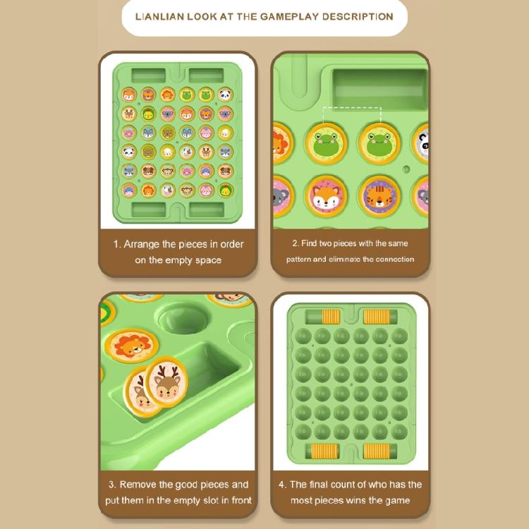 Multiplayer Animal/Fruit Theme Board Game Toy for Kids with Flip Chess for Family Gathering Classroom Activity Supply