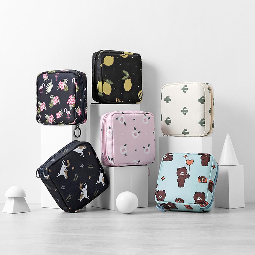 Portable Sanitary Pads Bag Large Capacity Travel Cosmetic Napkin Storage Pouch