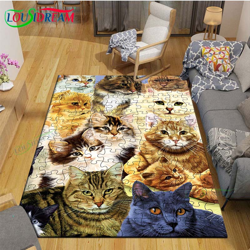 Fashion Popular Puzzle Decor Carpet for Outdoor Balcony Garden Coffee Table Bedroom Area Rugs Kitchen Un-slip Floor Mat Alfombra