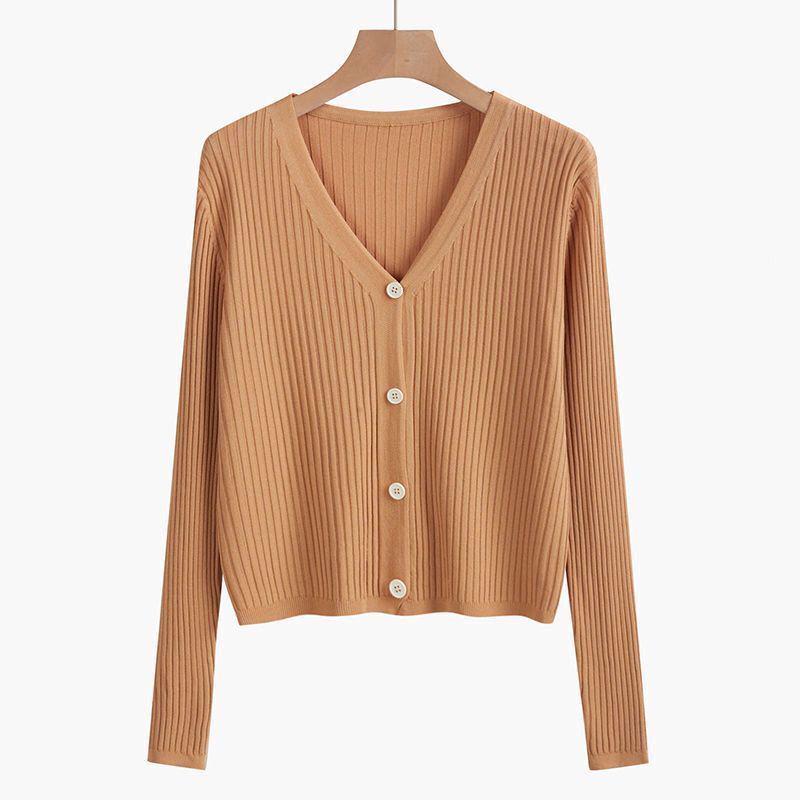 Women's Ice Silk Knit Cardigan - Short Style for Spring & Summer