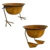 Sculptural Metal Flower Bowl Bird Foot Planter Bowl, Vintage Chicken Duck Paw Base Small Succulents Decorative Garden Flowerpot Pot, Rustproof