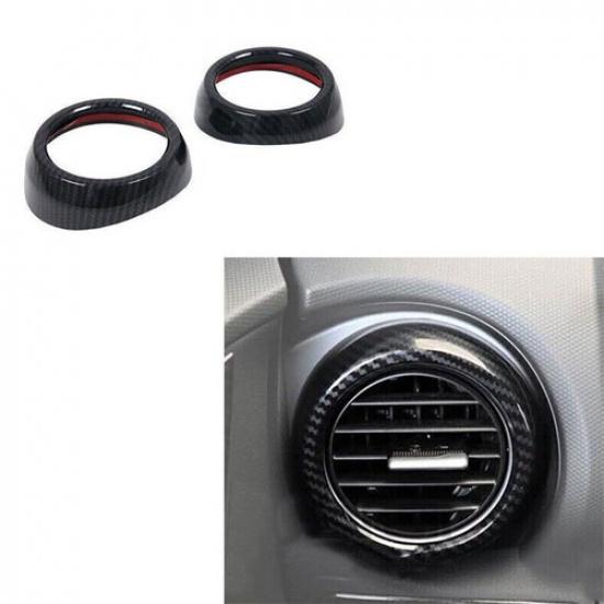 For Hyundai Kona 2018- Carbon Fiber Dashboard Side Air Vent Ring Cover Trim