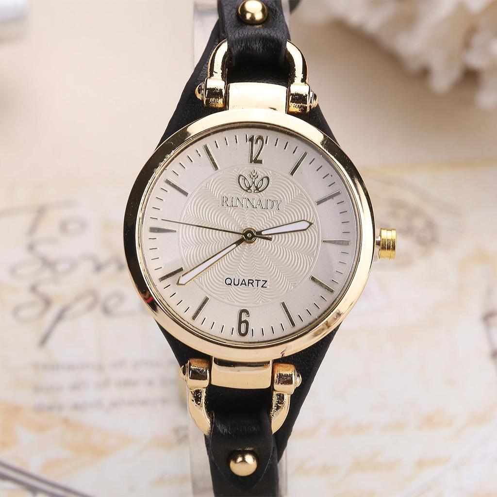 Watch Trendy Quartz Womens Slim Leather Strap Solid Color Perfect Fashion Gift