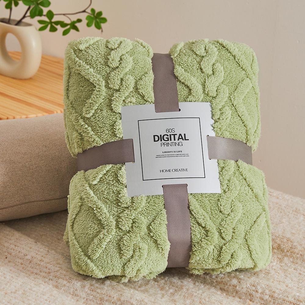 Velvet Coral Fleece Jacquard Blanket - Thickened and Soft Household Gift Blanket