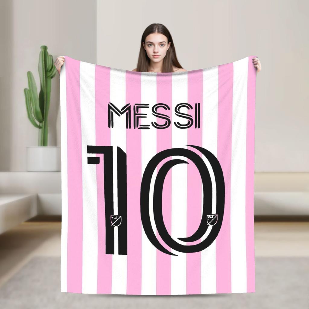 Argentina Number 10 Football Soccer Flannel Blanket Messied Awesome Throw Blanket for Home Hotel Sofa 150*125cm Bedspread