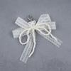 Lace Bow Shoe Charm for Sneakers Faux Pearls Beaded Bowknot Removable Bow Charm Accessory for Women Girls Shoes Bags Keychains