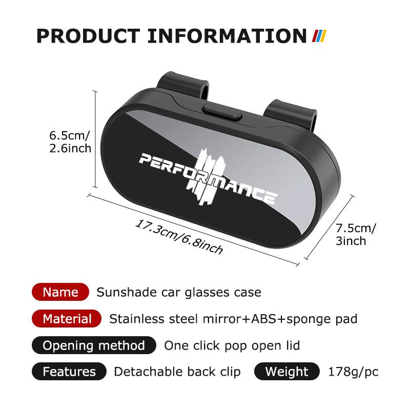 AAAQP1 Car Sun Visor Glasses Holder Scratch Resistant Glasses Storage Case For BMW Performance 1 3 5 7 Series M E93 F20 iX1 iX2 iX3 iX5