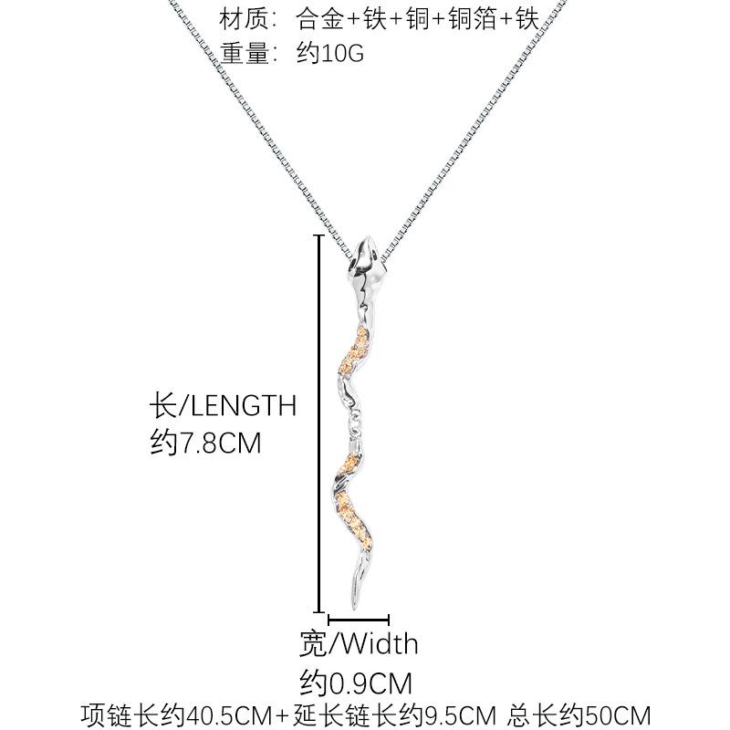 New Year s Copper Foil Snake Necklace Light Luxury Niche Original Style Sweater Chain Temperament Necklace Wholesale