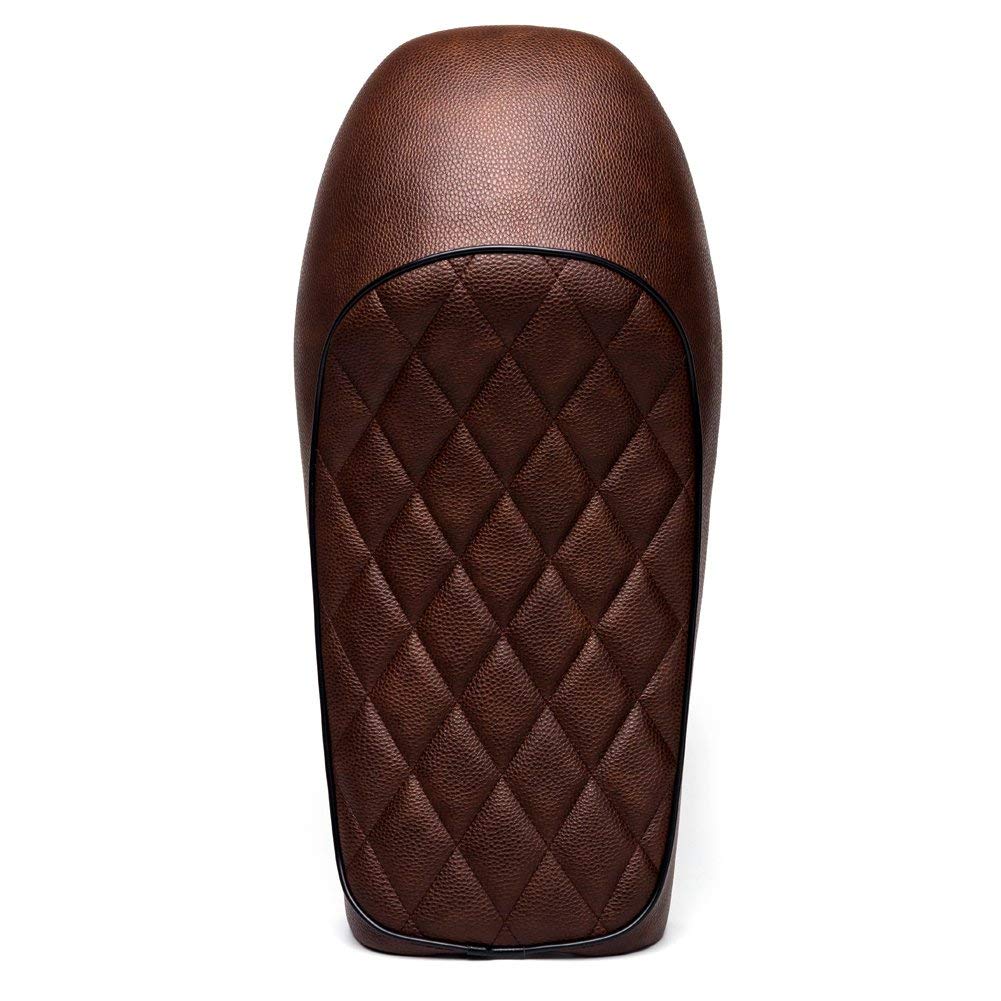 Karun Vintage Retro Cafe Racer Seat for CB, CL, SR, XJ, GS, and KZ (Diamond Hump, Brown)