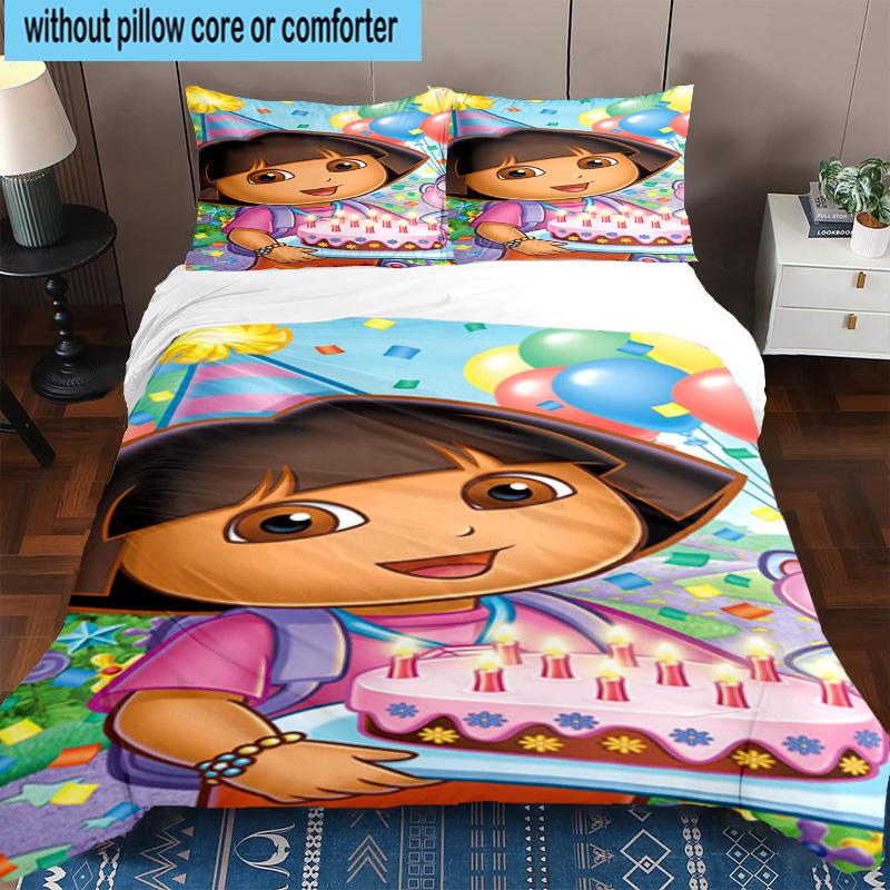 3PCS The Explorer Do-ra Adventure 3pcs Bedding,Including 3PCS Duvet Cover And 2pcs Pillowcases Perfect for Christmas,Ideal for Bedroom, Dormitory