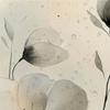 Floral Shower Curtain - Soft Pastel Flower Design With Ink Lines, Easy To Clean | Perfect For Bathroom & Bathtub Decor