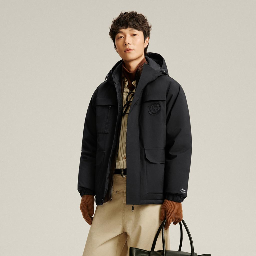 Li-Ning Windproof Water-Repellent Warm Loose Letter Down Jacket Men Outerwear AYMV295-4