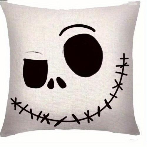 Home Decor Halloween-themed Skull & Ghost Pillow Covers Pattern Cushion Cover Suitable for Sofa Bedroom Car Pillow Cover