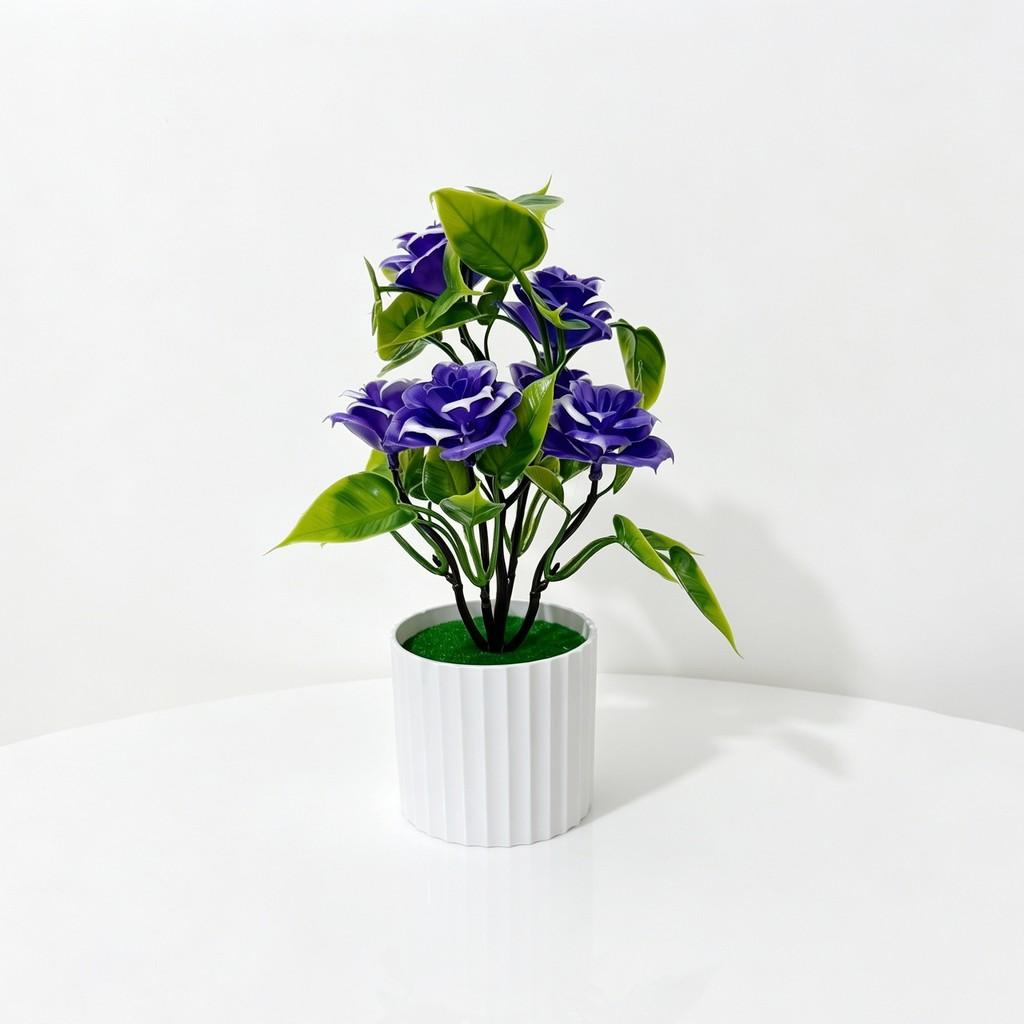 Artificial Rose Plant With Plastic Construction For Wedding Decor And Home Display