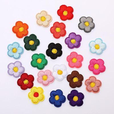 Multi-Color Small Flower Embroidered Cloth Patches for DIY Crafts and Accessories
