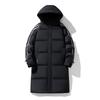 Men's loose winter jacket mid-length hooded down jacket men's winter thickened warm white duck down cold-proof men's jacket