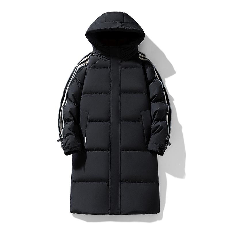 Men's Loose Winter Jacket Mid-length Hooded Down Jacket Men's Winter Thickened Warm White Duck Down Cold-proof Men's Jacket