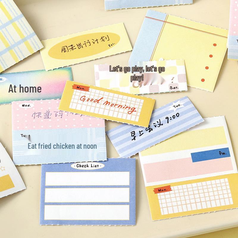 Tearable Sticky Notes Roll - Life Recorder Series: Simple Artistic Pattern Reminder Stickers for Students