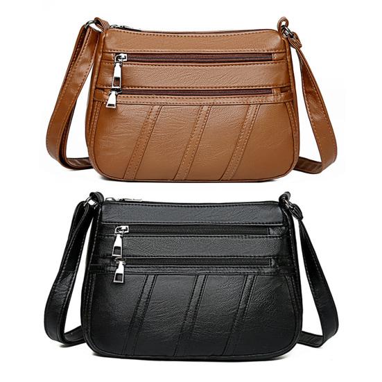 Dames Crossbody Portemonnee Kunstleer Crossbody Tas Eenvoudige Schoudertas met Meerdere Vakken Handtas voor Pendelen Winkelen Dates